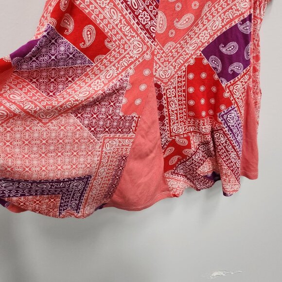 Telluride Clothing Co Womens BOHO Tank Top Medium Pink Patchwork Paisley NWT - Picture 7 of 9